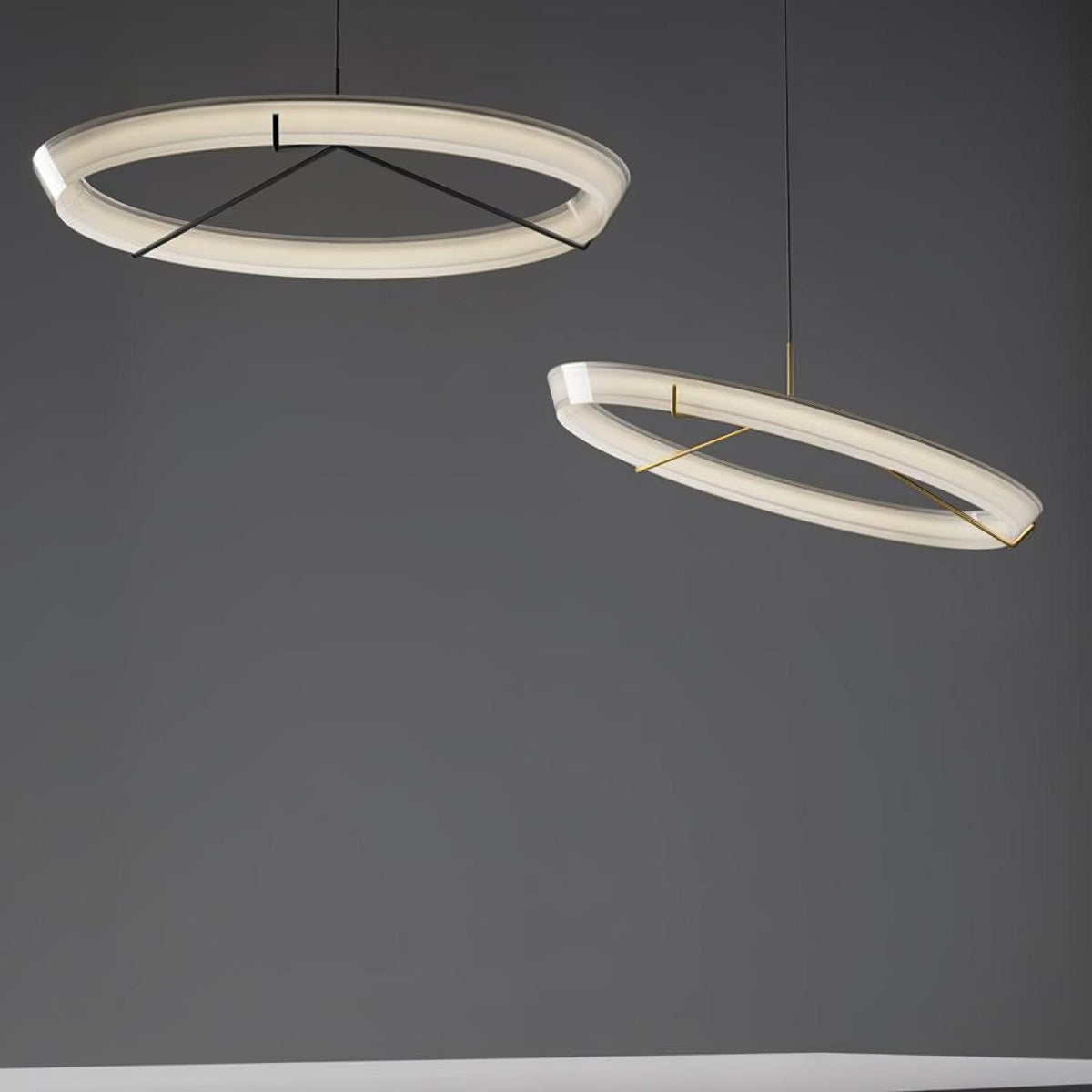 Orinirian Chandelier Modern Stainless Steel Ring