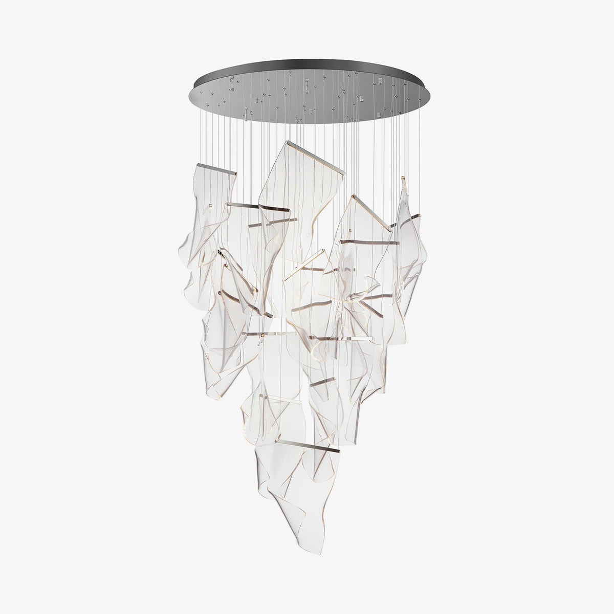 Lucuian Chandelier Acrylic LED Abstract Floating
