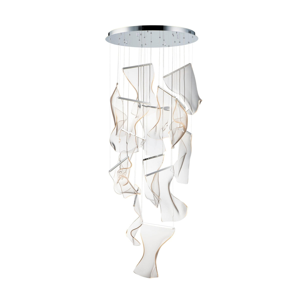 Lucuian Chandelier Acrylic LED Abstract Floating