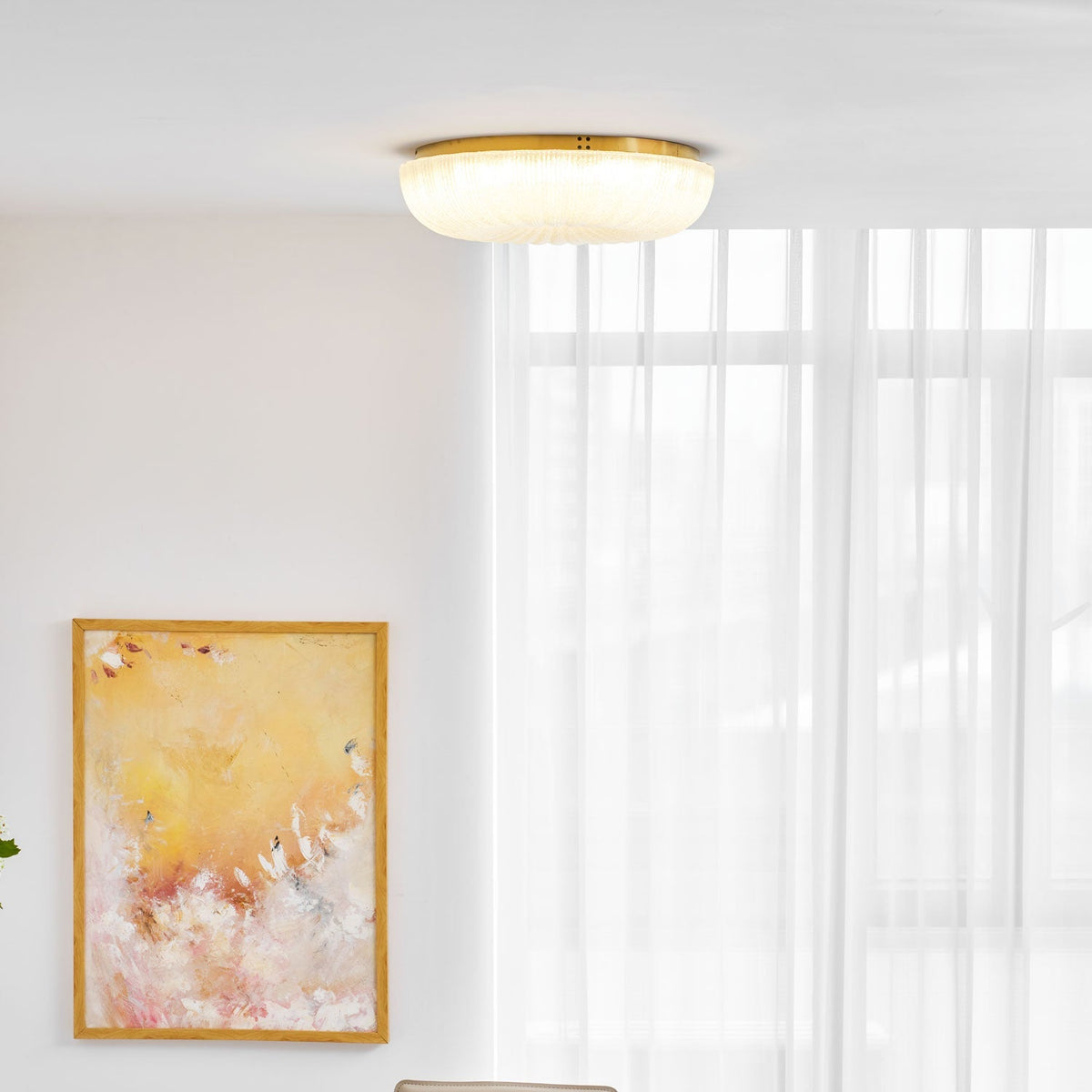 Enxia Ripple Glass Flush Mount Ceiling Light