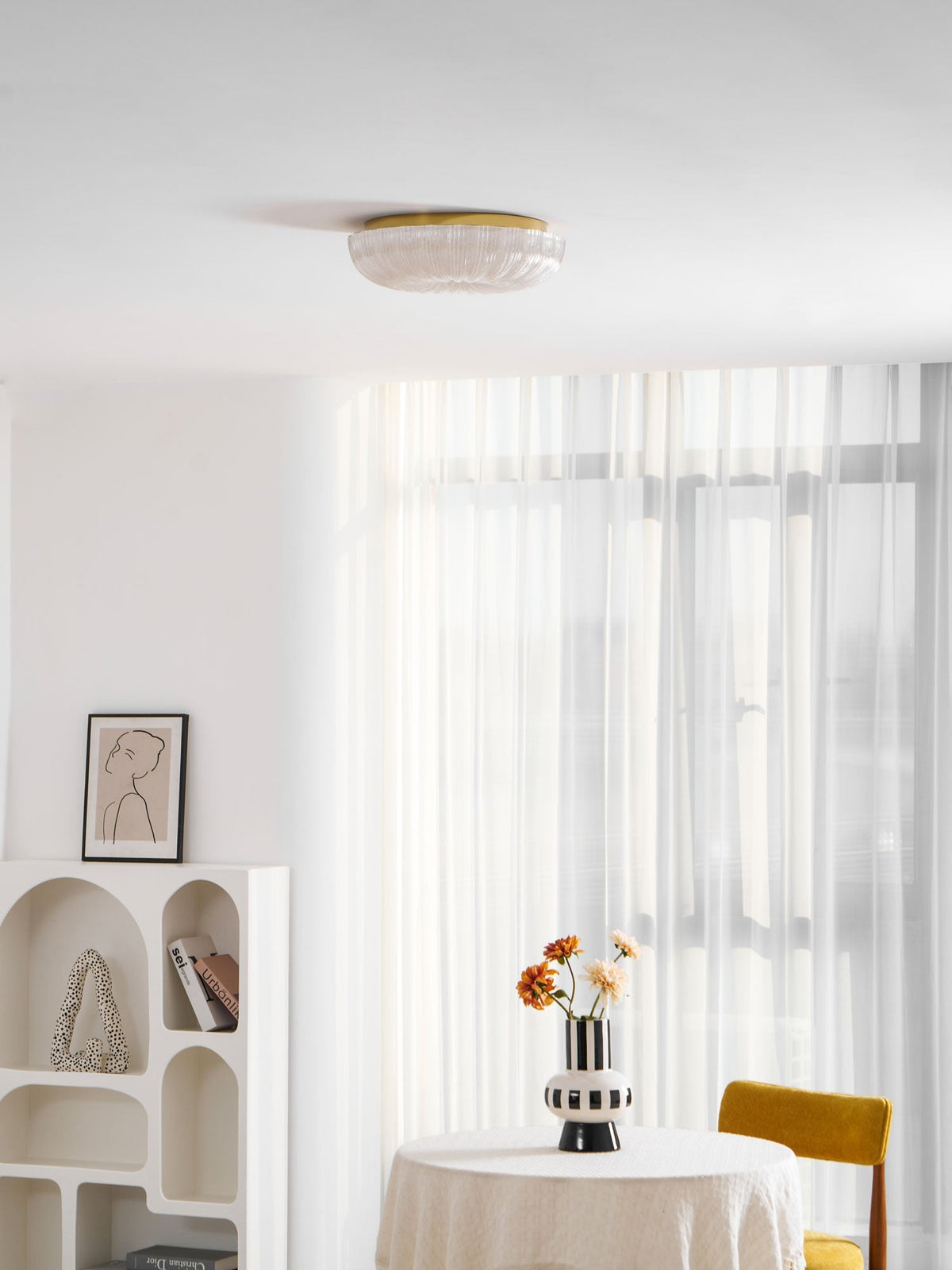 Enxia Ripple Glass Flush Mount Ceiling Light
