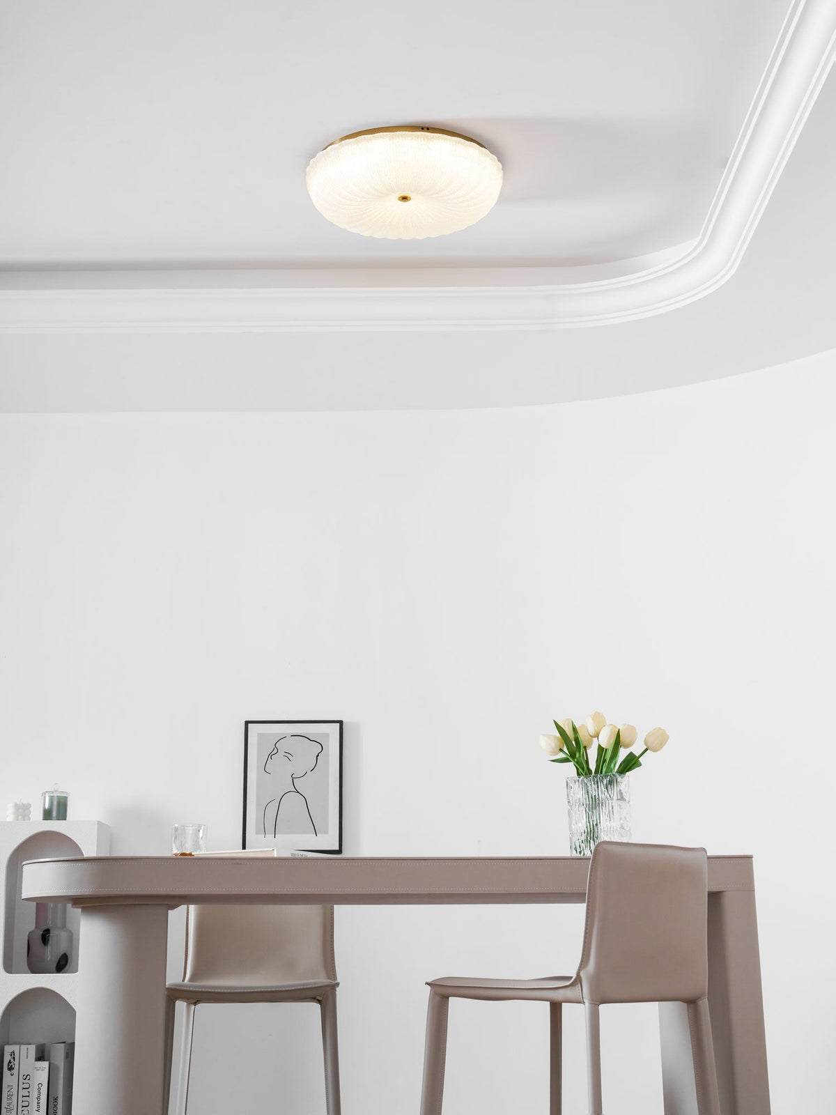 Enxia Ripple Glass Flush Mount Ceiling Light