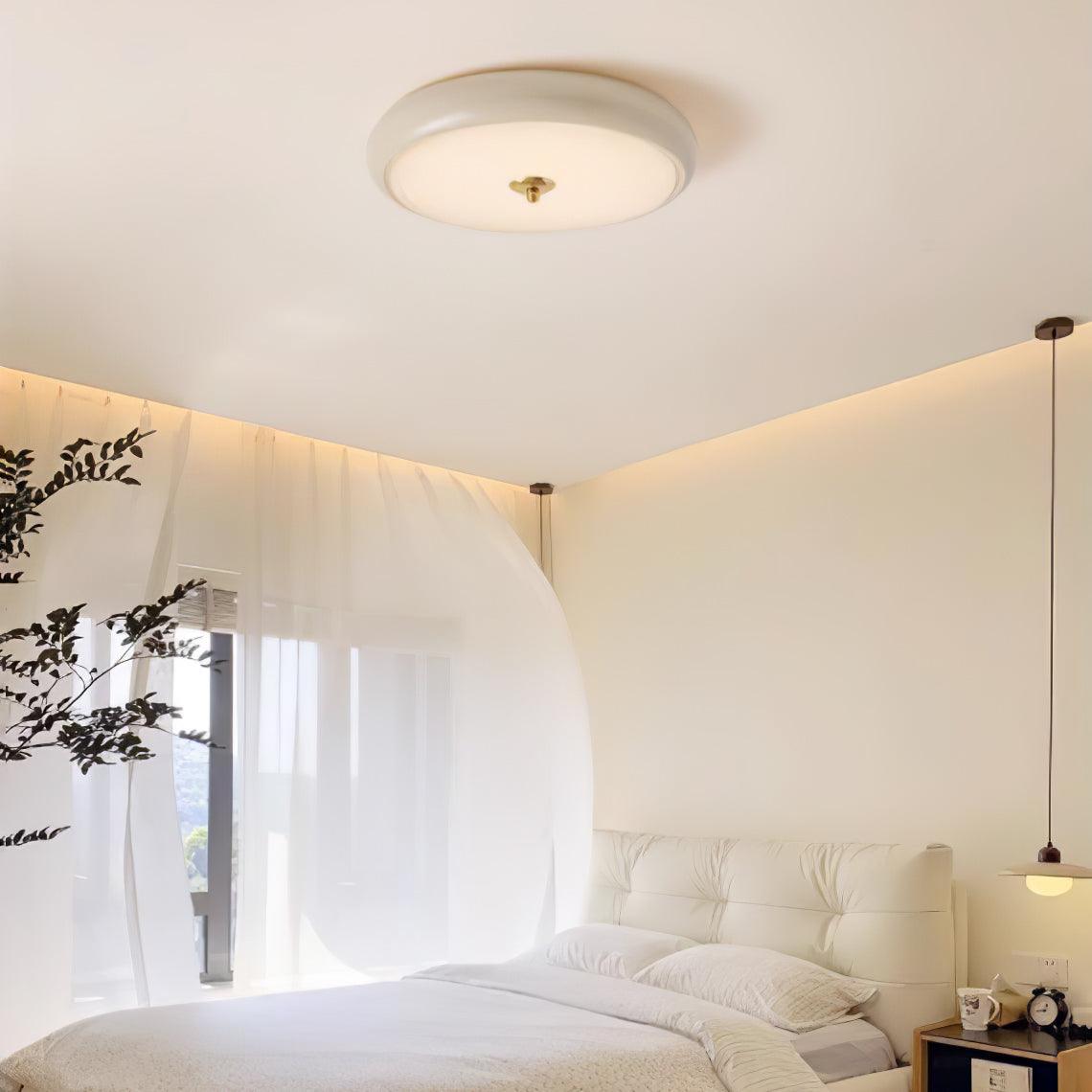 Utheara Modern Minimalist Ripple Cream Glass Ceiling Lamp
