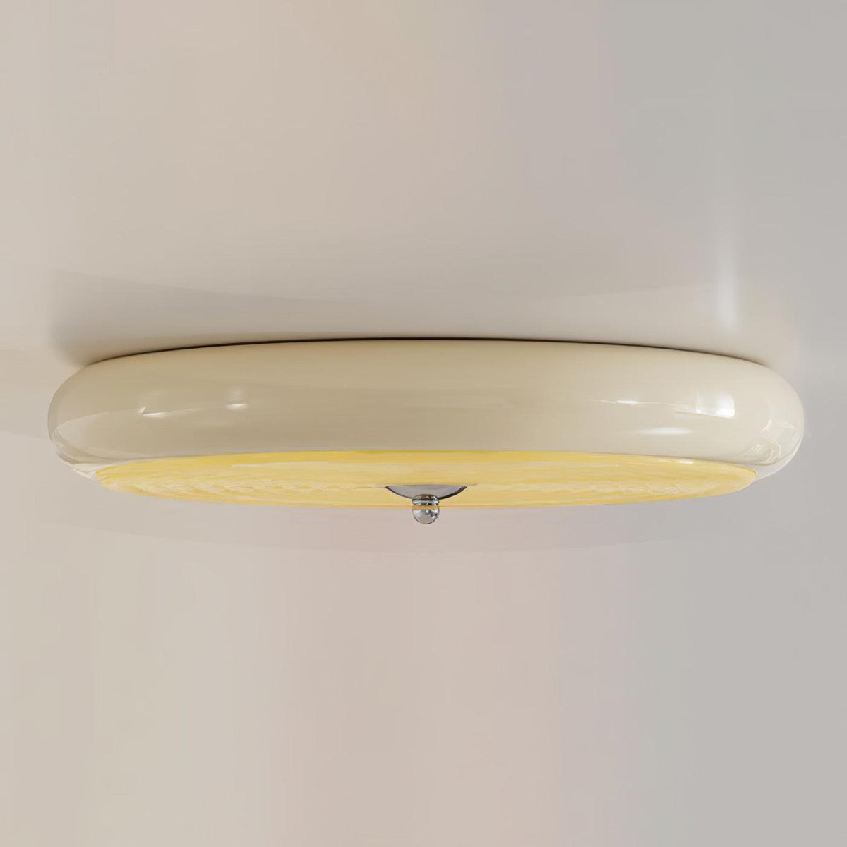 Utheara Modern Minimalist Ripple Cream Glass Ceiling Lamp