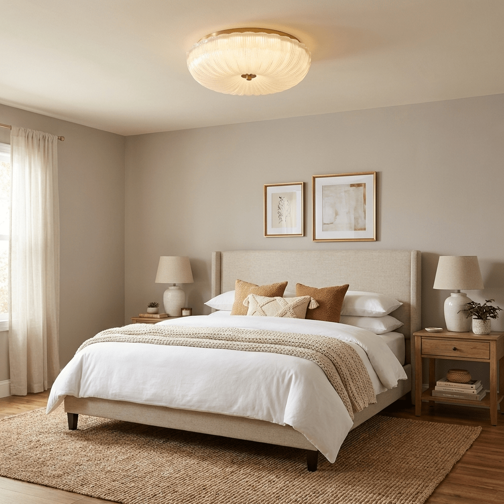 Enxia Ripple Glass Flush Mount Ceiling Light