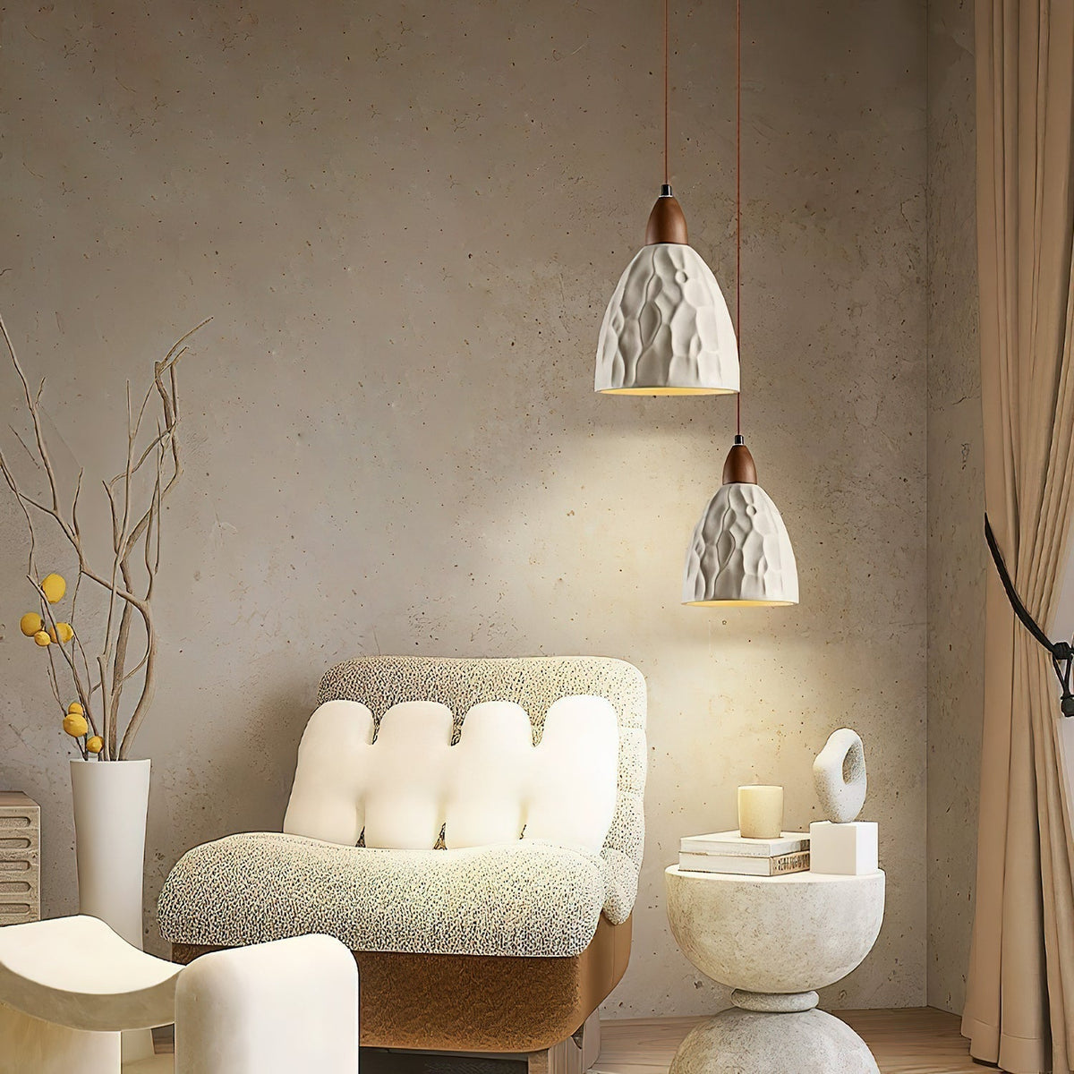 Osilora Premium Nordic Art Ripple Wood Pendant Light