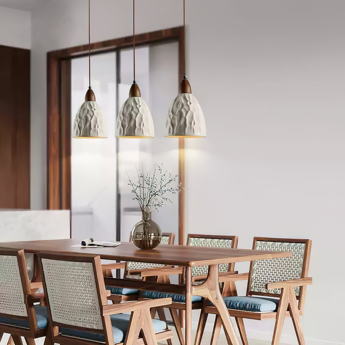 Osilora Premium Nordic Art Ripple Wood Pendant Light