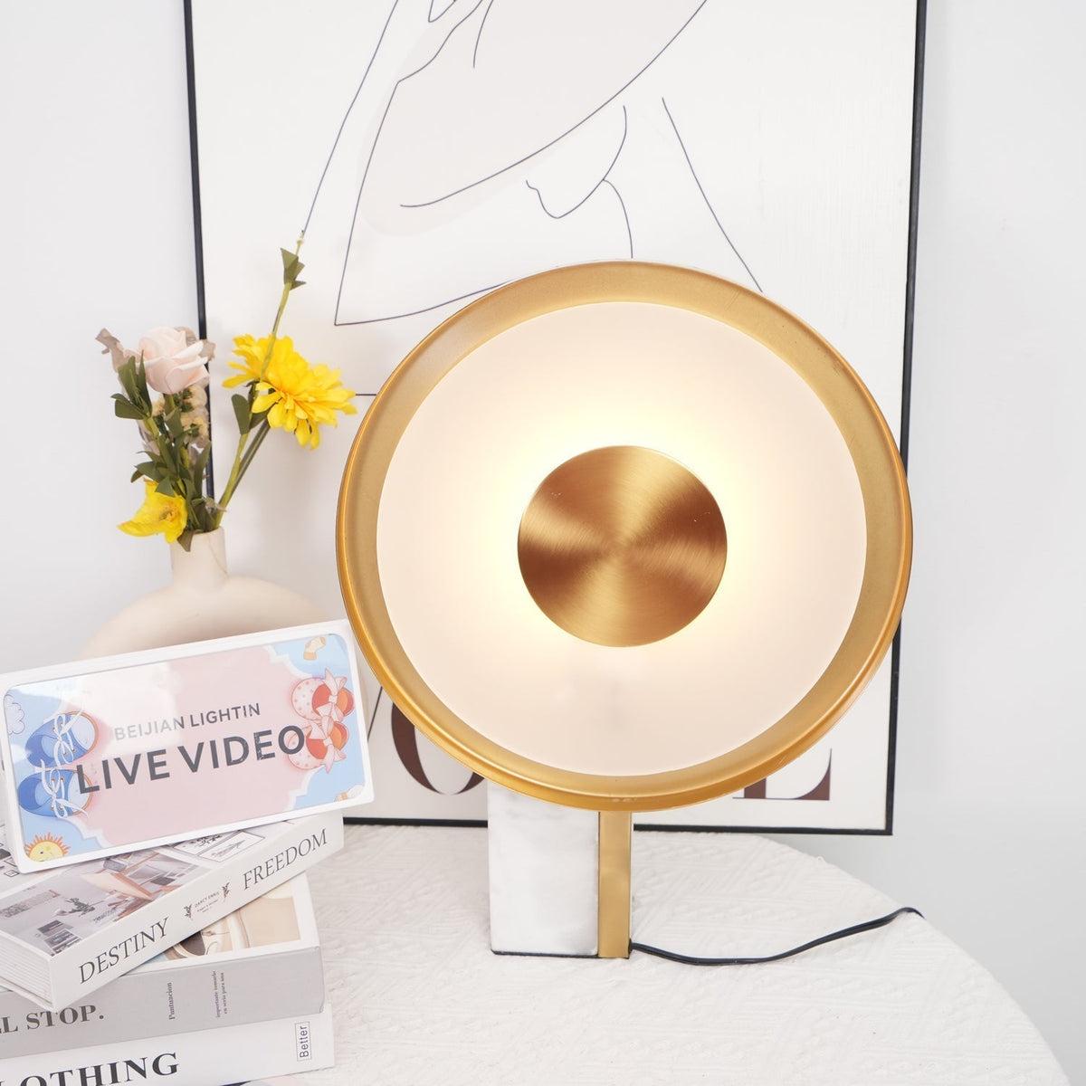 Tessain Marble Minimalist Table Lamp