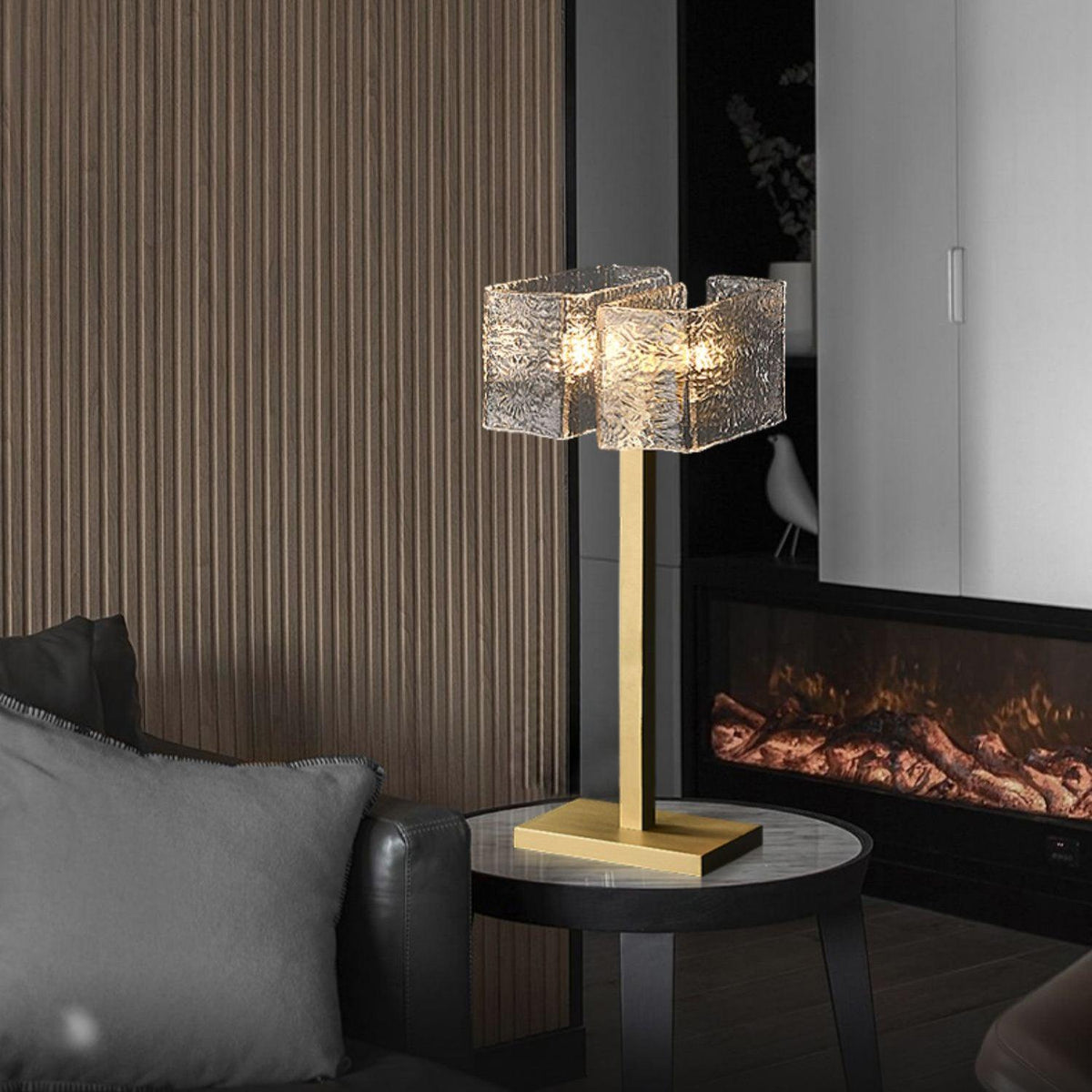 Blyn Brass Glass Artistic Table Lamp