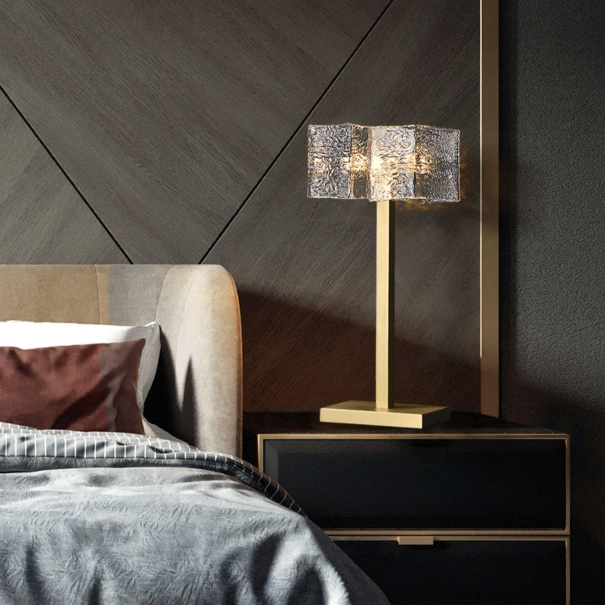 Blyn Brass Glass Artistic Table Lamp