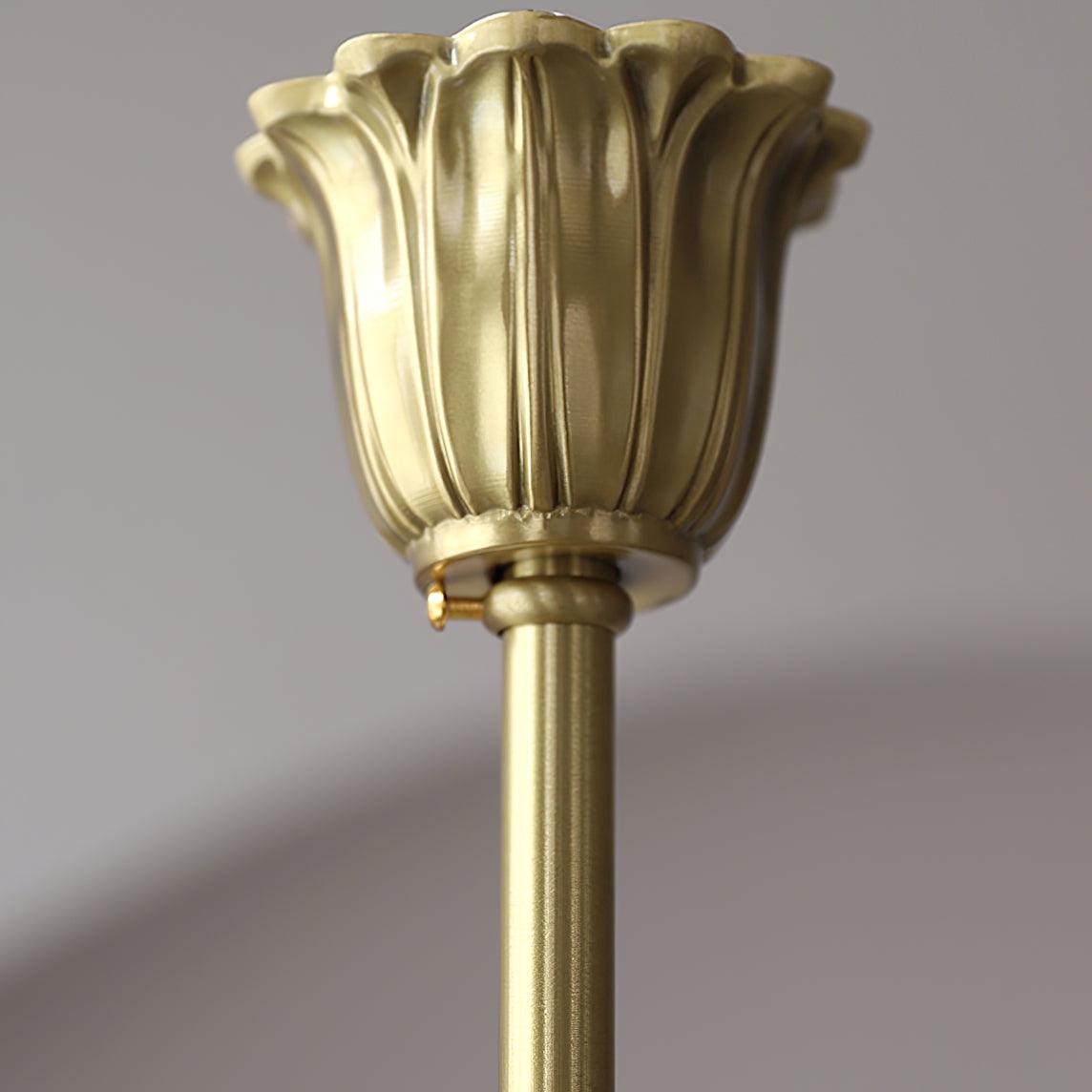 Brenis Chandelier Brass Glass Rose Floral