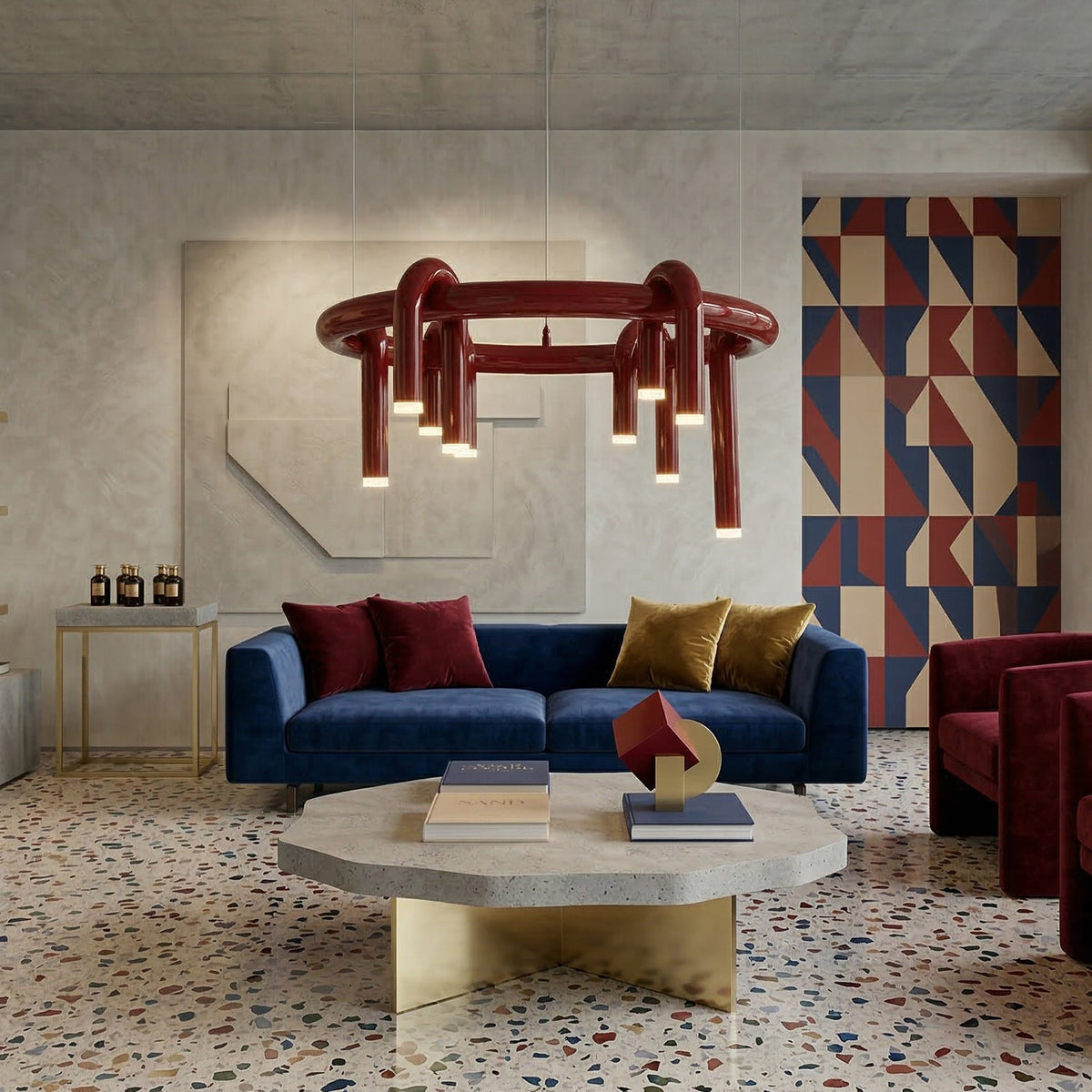 Meadowgate Red U-Shaped Chandelier