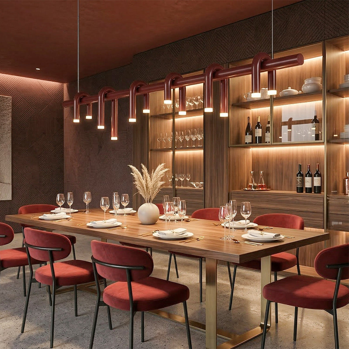 Meadowgate Red U-Shaped Chandelier