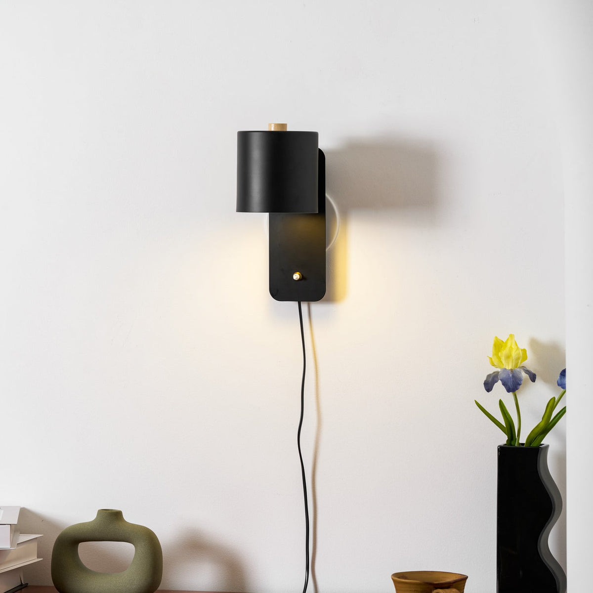 Buxia Rotatable Cylinder Plug In Indoor Wall Light