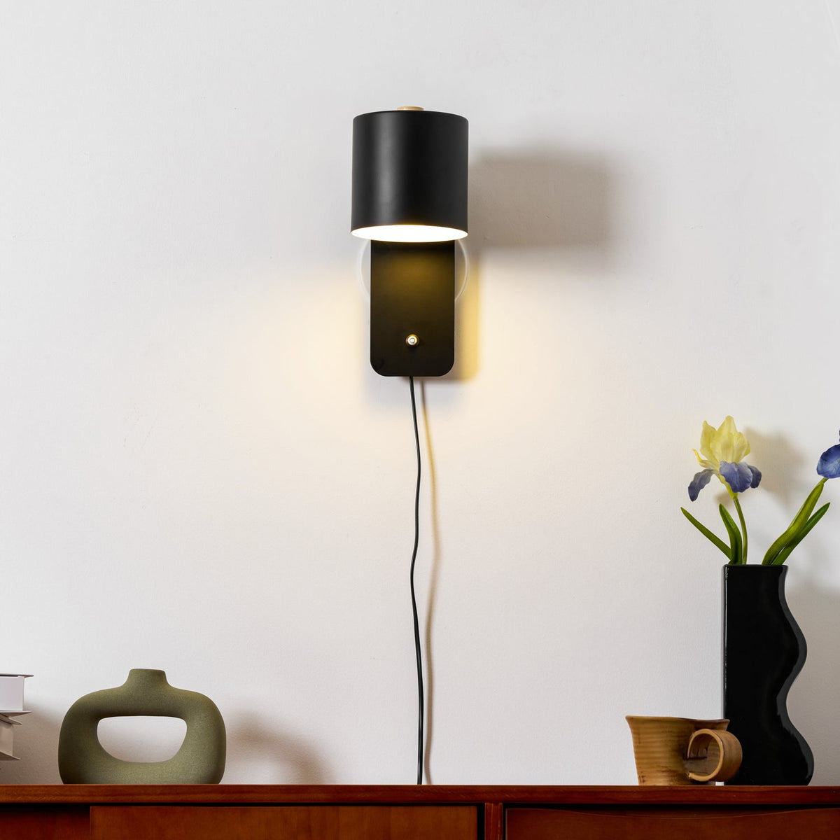 Buxia Rotatable Cylinder Plug In Indoor Wall Light