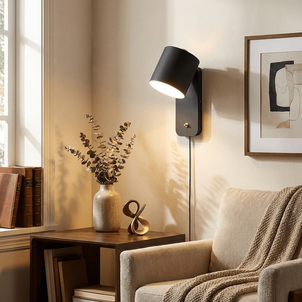 Buxia Rotatable Cylinder Plug In Indoor Wall Light