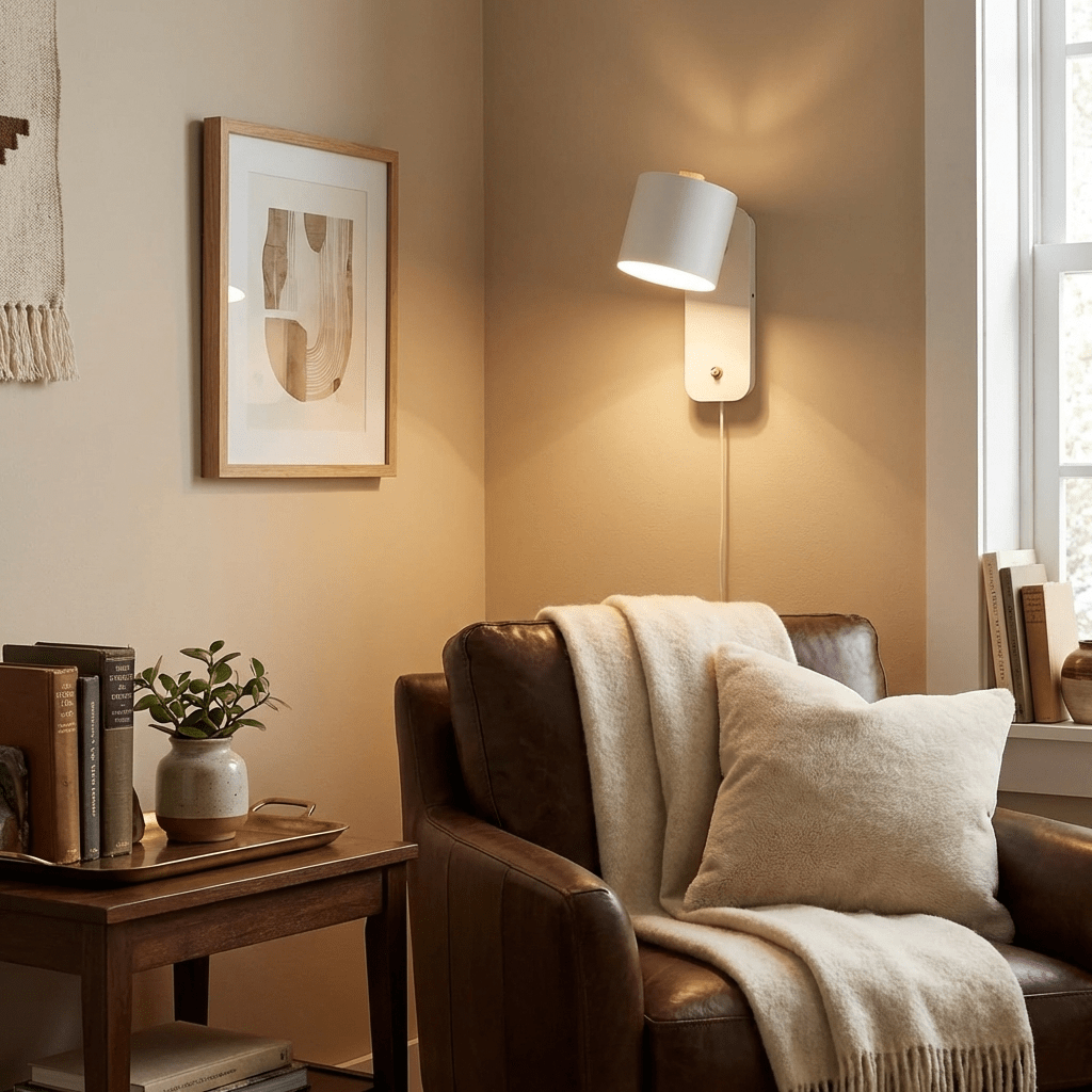 Buxia Rotatable Cylinder Plug In Indoor Wall Light