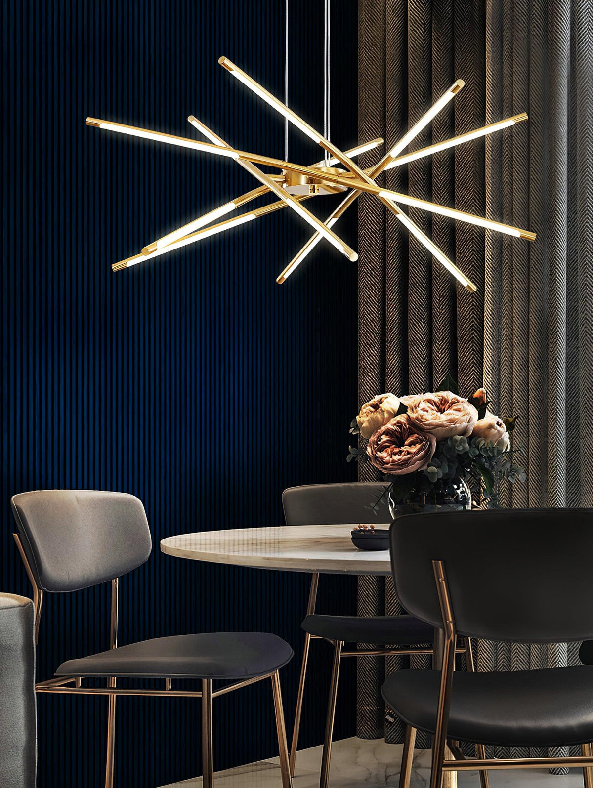 Lumueon Chandelier Rotatable LED Modern