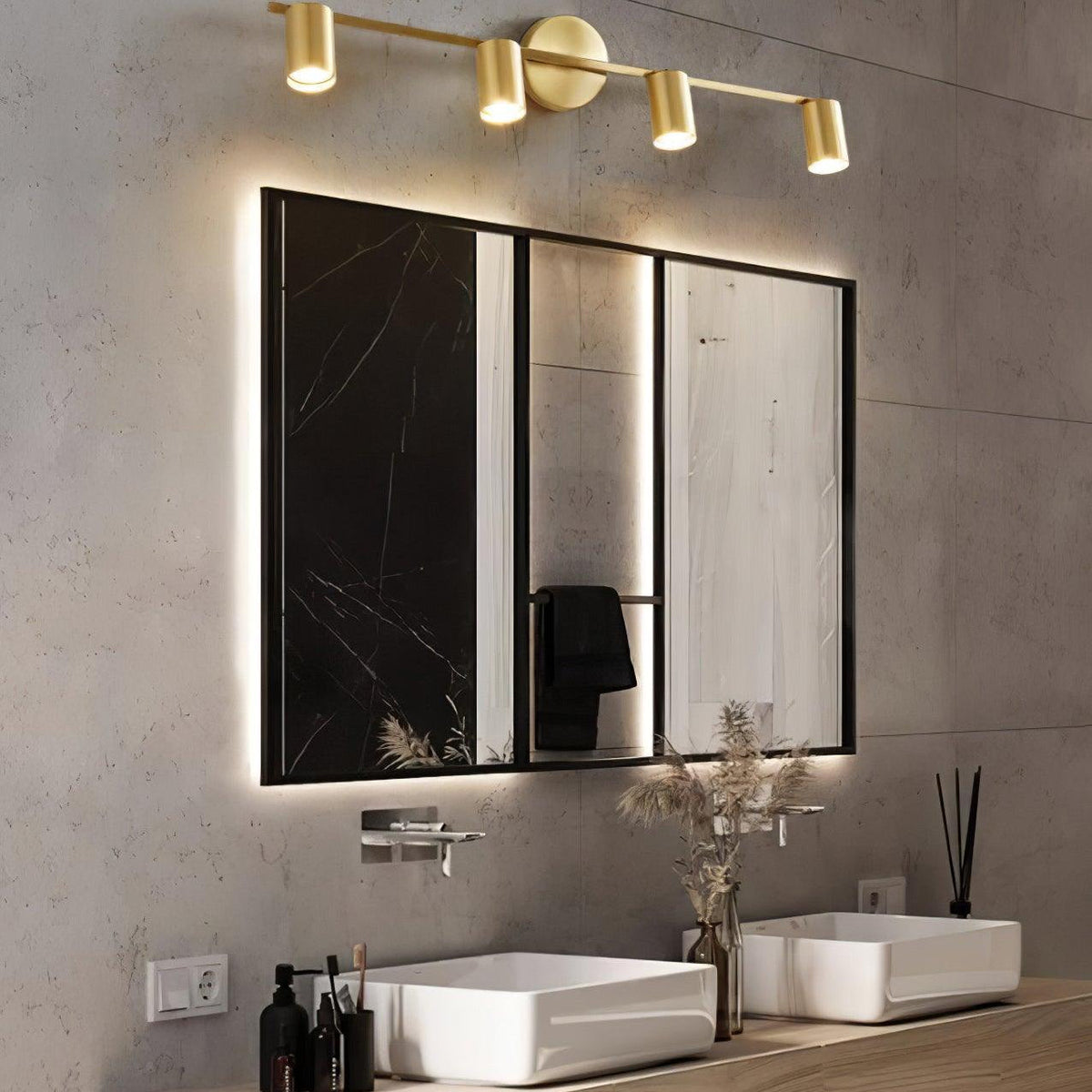 Grover Rotatable Brass Spotlight Wall Light