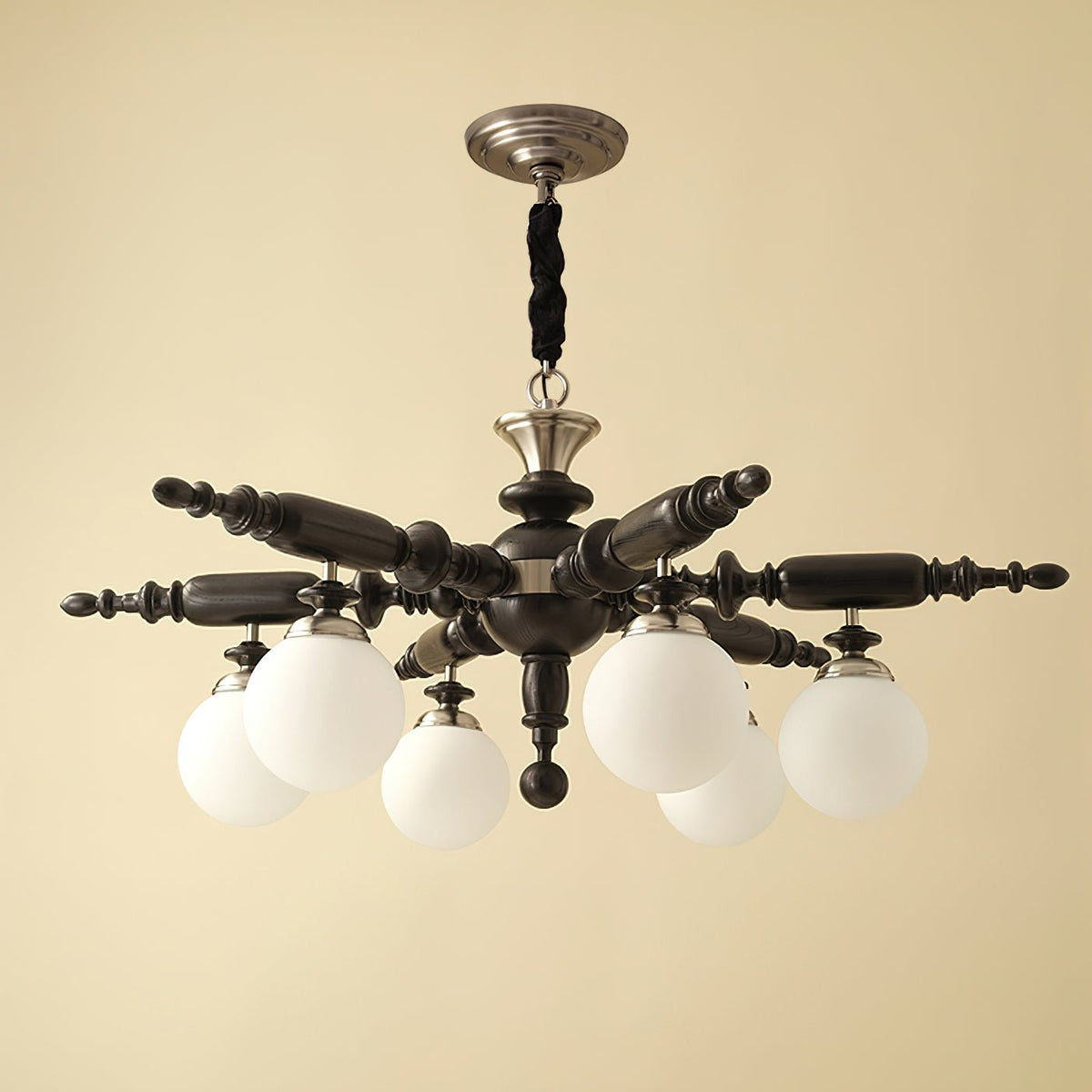 Olvenir Rustic Wood Glass Chandelier