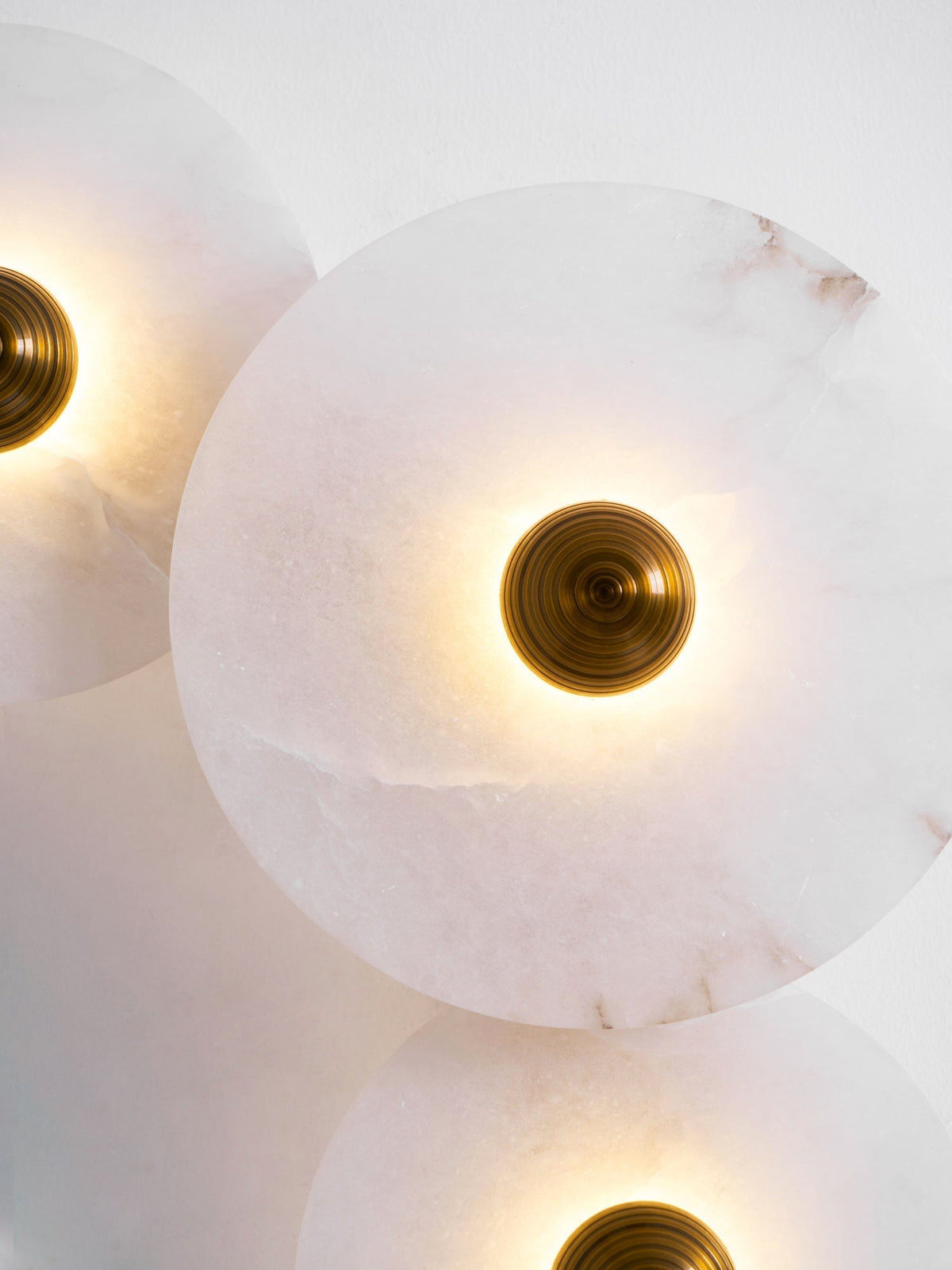 Selene Minimalist Alabaster Ceiling Light