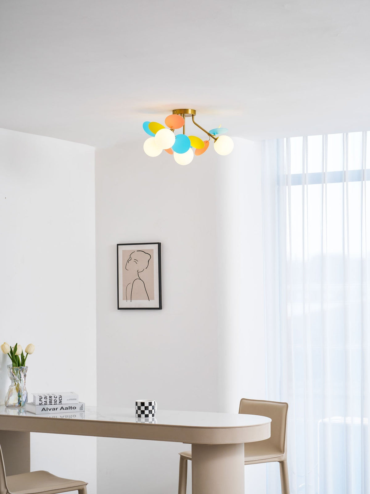 Zoina Round Macaron Flush Mount Ceiling Light