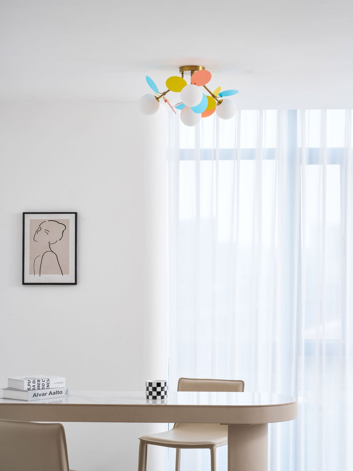 Zoina Round Macaron Flush Mount Ceiling Light