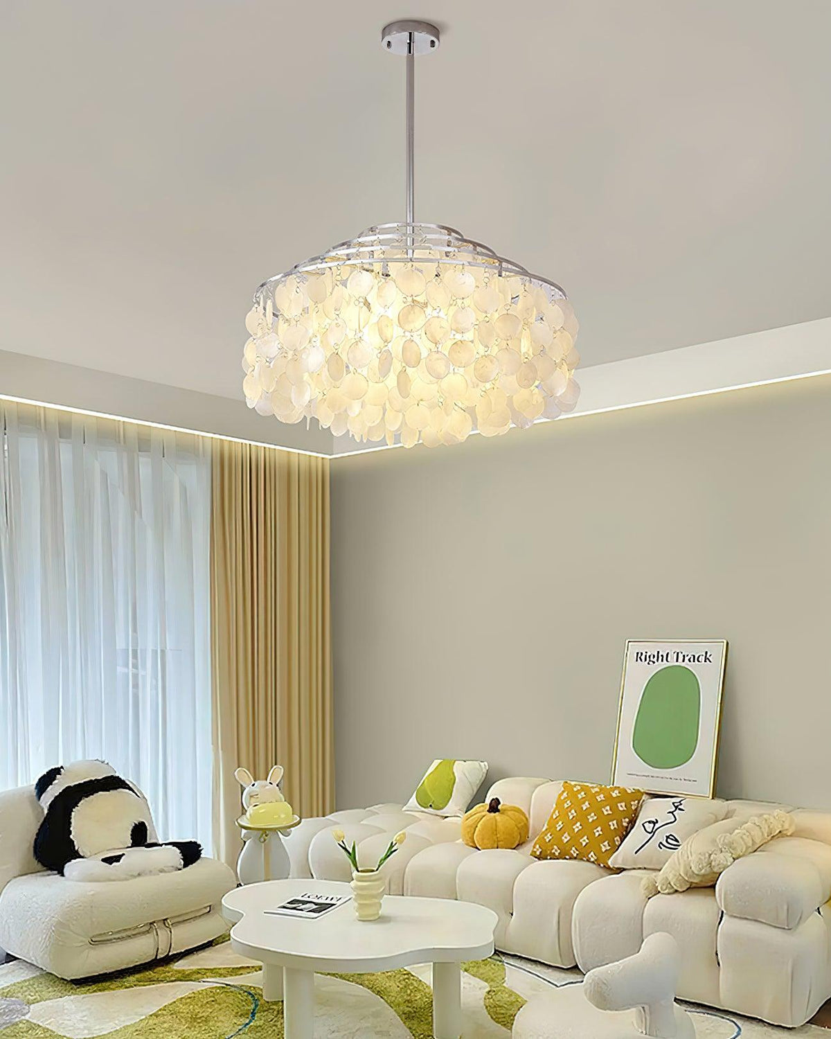 Vana Pendant Lamp Round Shell Chrome