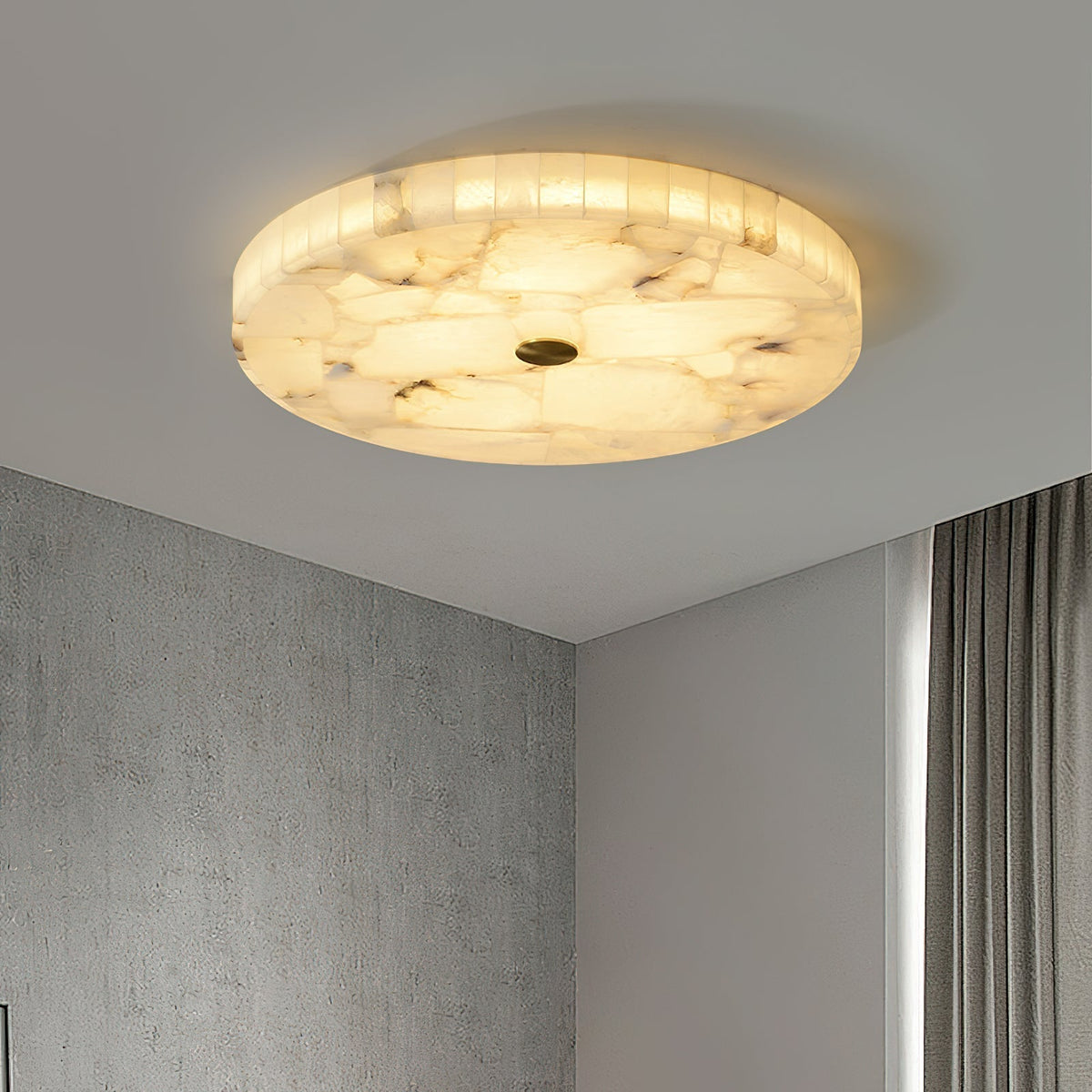Nivael Round Alabaster Ceiling Lamp