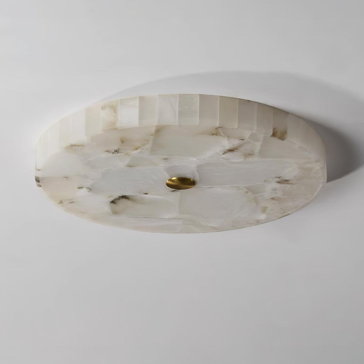 Zeko Round Alabaster Flush Mount Ceiling Light