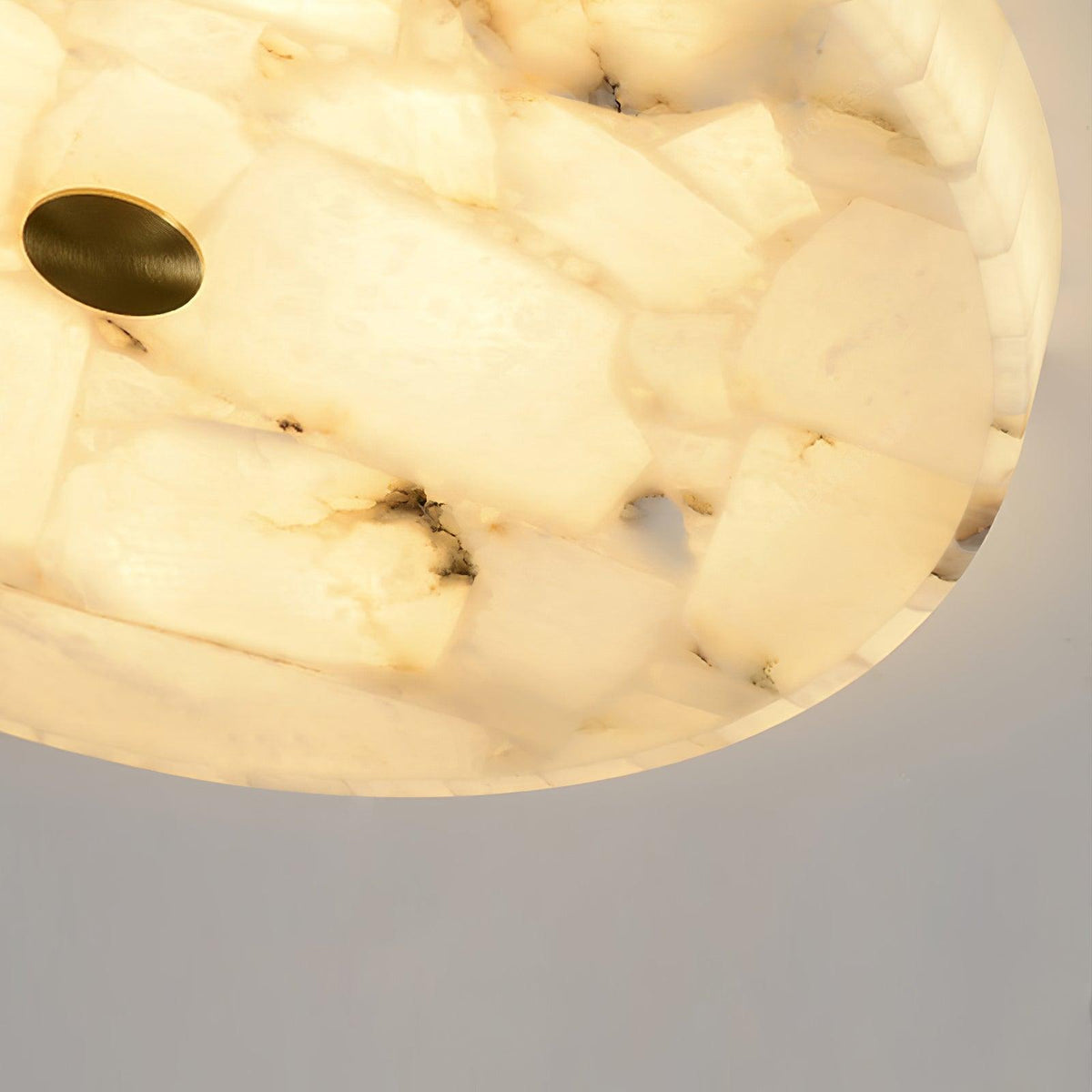 Zeko Round Alabaster Flush Mount Ceiling Light