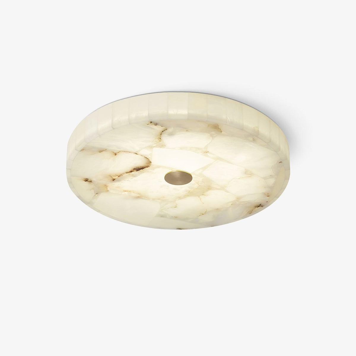 Zeko Round Alabaster Flush Mount Ceiling Light