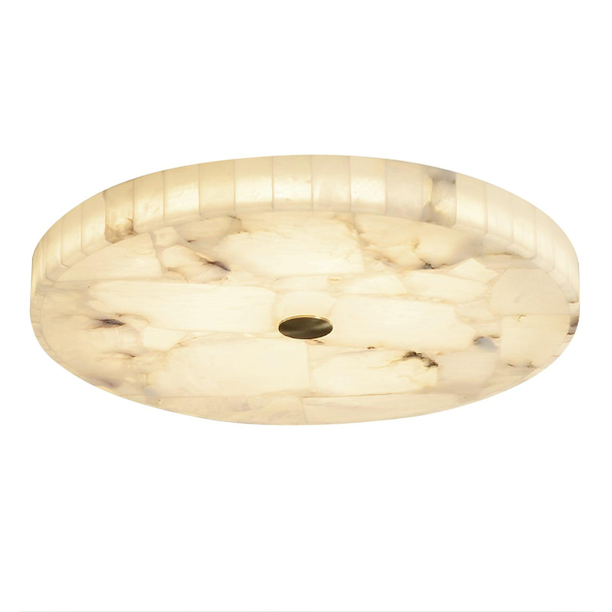 Zeko Round Alabaster Flush Mount Ceiling Light