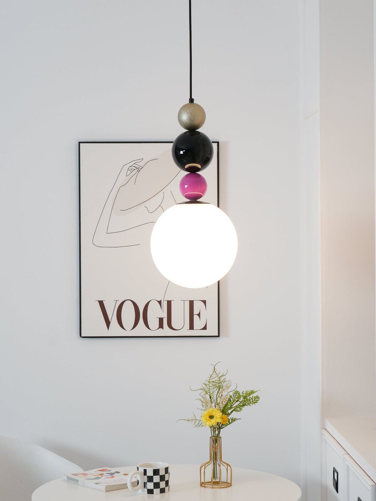 Eshaisra Nordic Art Round Balls Stacking Glass Pendant Lamp