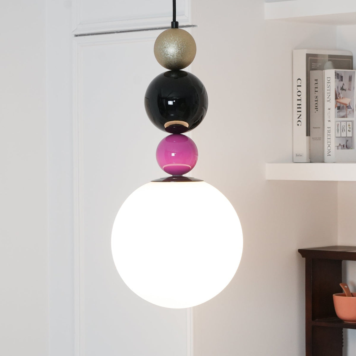 Eshaisra Nordic Art Round Balls Stacking Glass Pendant Lamp