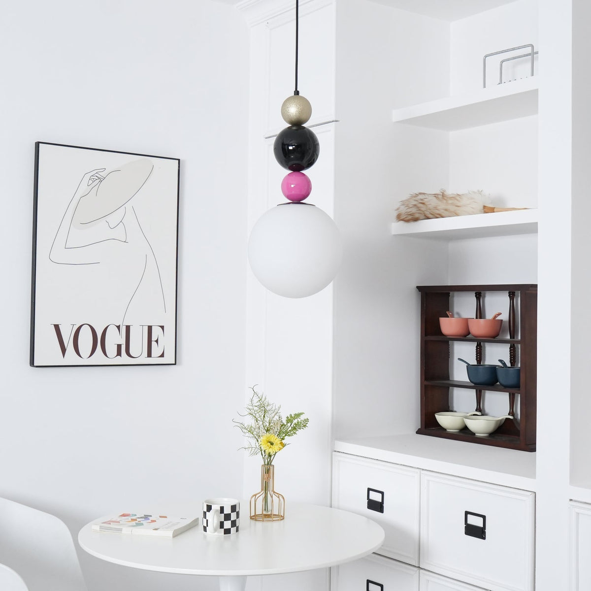 Eshaisra Nordic Art Round Balls Stacking Glass Pendant Lamp