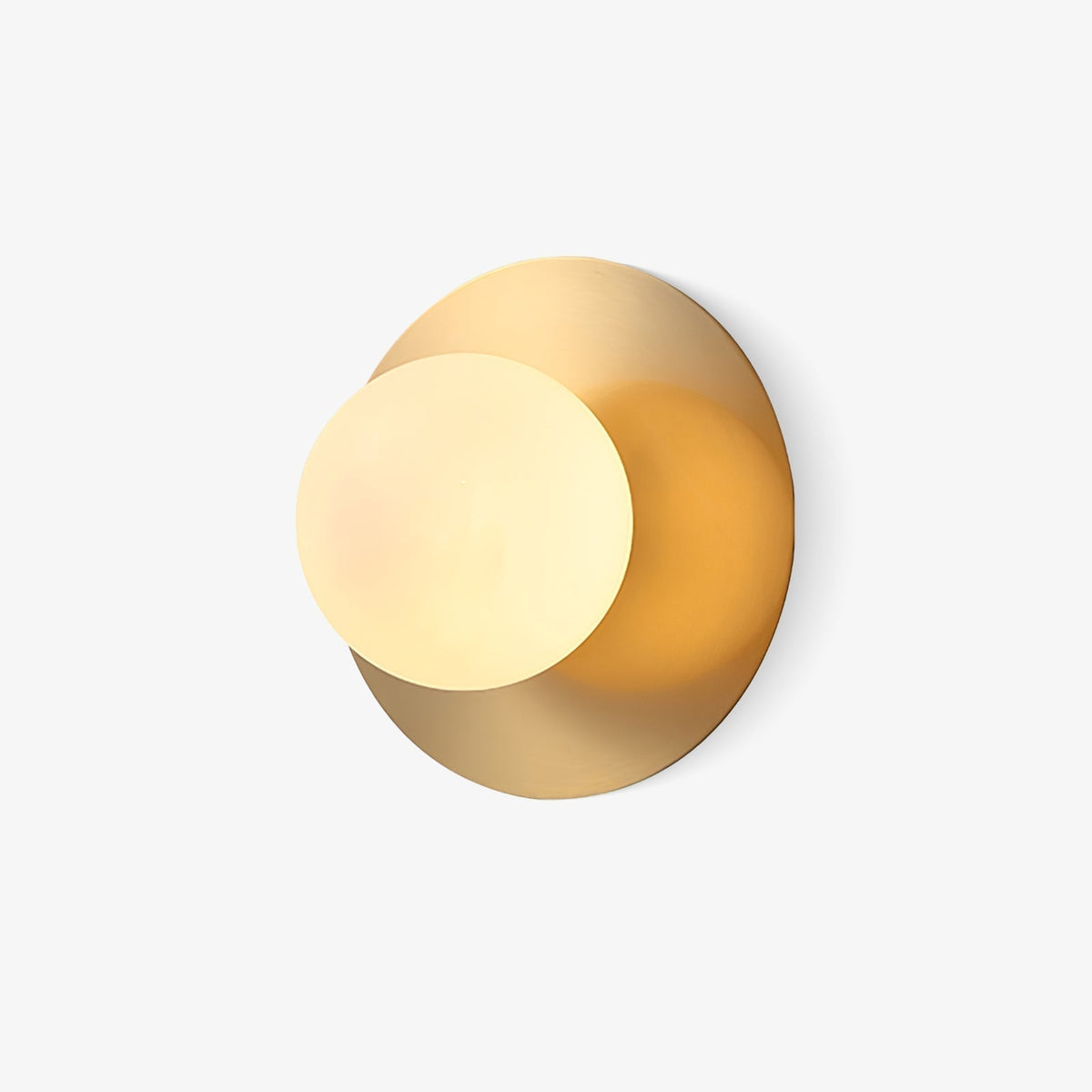 Elem Modern Minimalist Round Art Brass Glass Wall Lamp