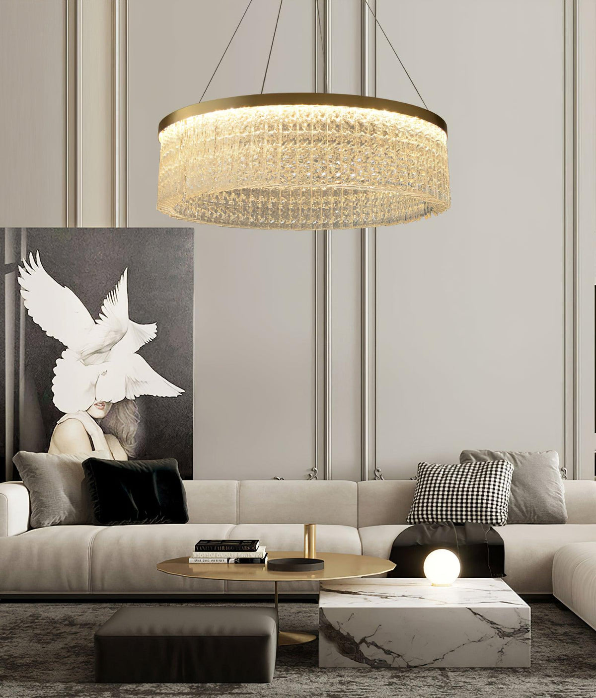 Seluira Chandelier Round Halo Crystal