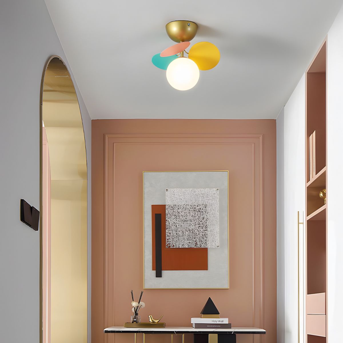 Zoina Round Macaron Flush Mount Ceiling Light