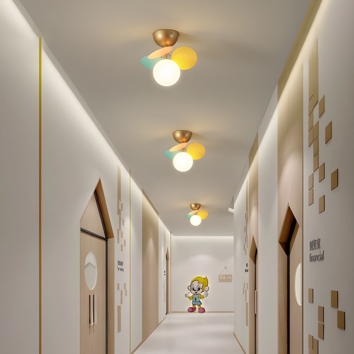 Zoina Round Macaron Flush Mount Ceiling Light