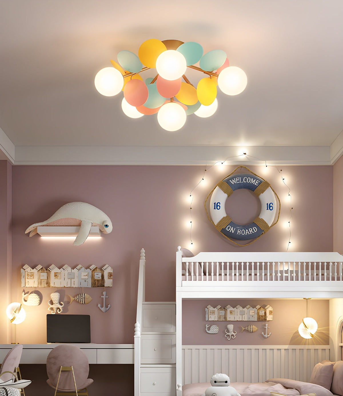 Zoina Round Macaron Flush Mount Ceiling Light