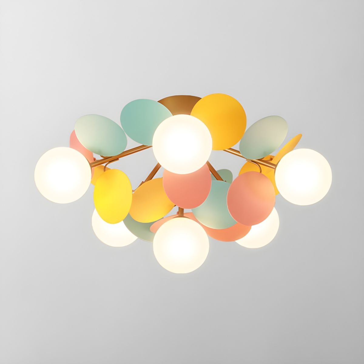 Zoina Round Macaron Flush Mount Ceiling Light