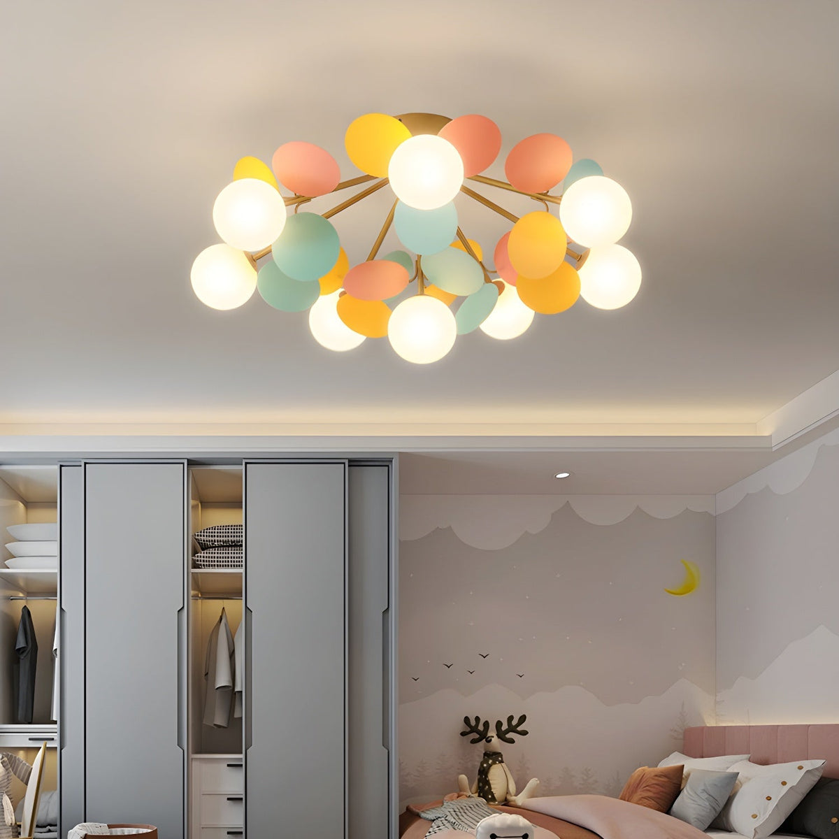Zoina Round Macaron Flush Mount Ceiling Light