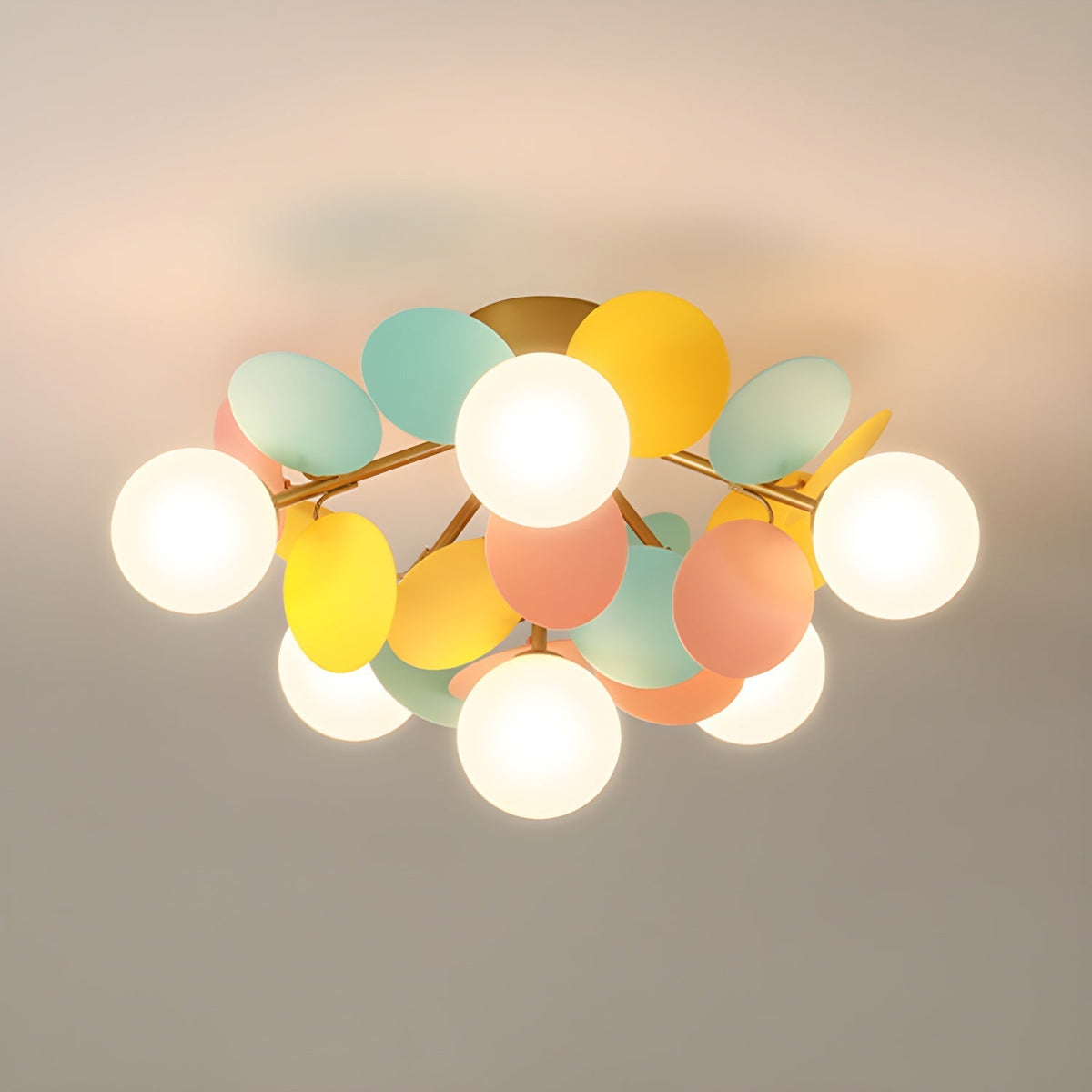 Zoina Round Macaron Flush Mount Ceiling Light