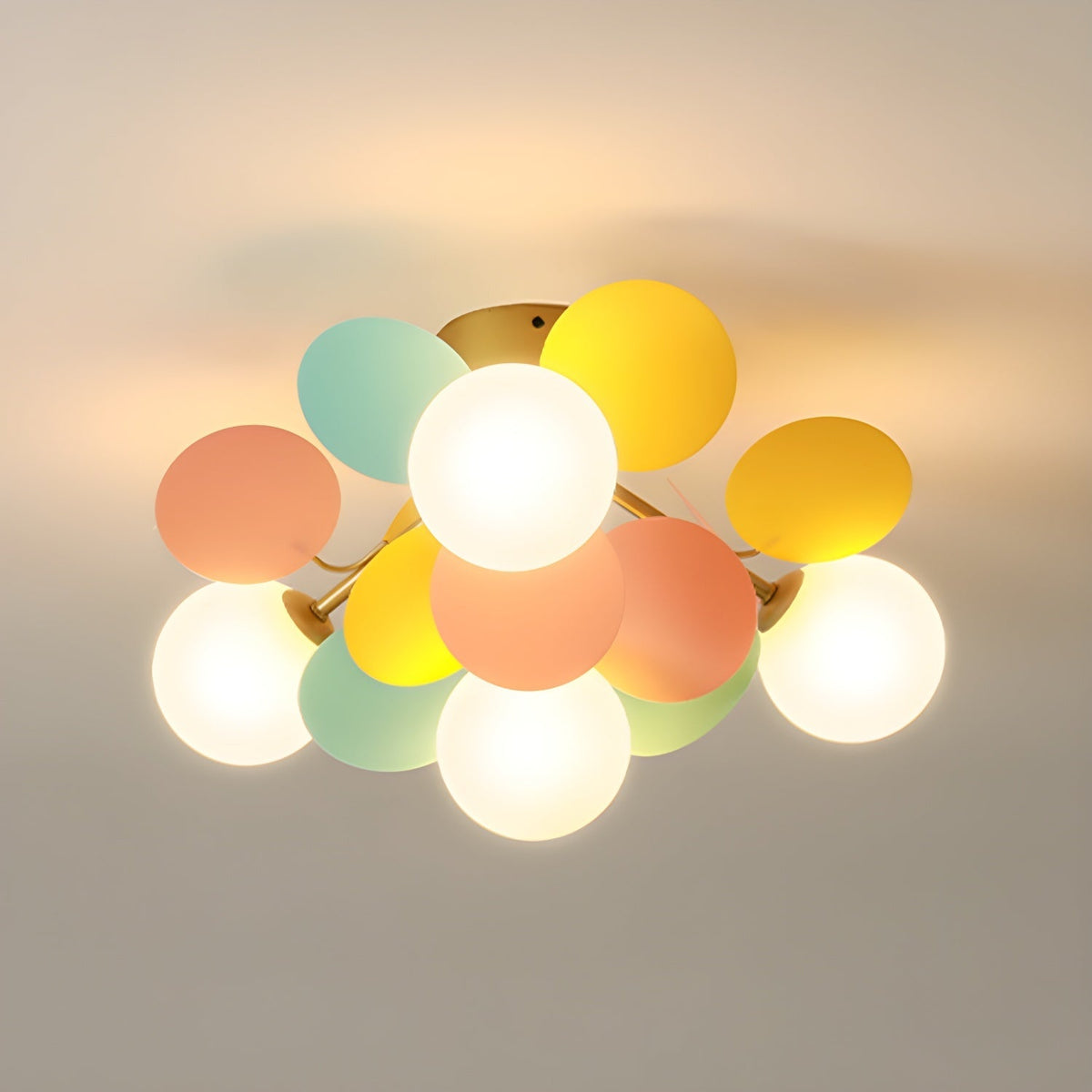 Zoina Round Macaron Flush Mount Ceiling Light