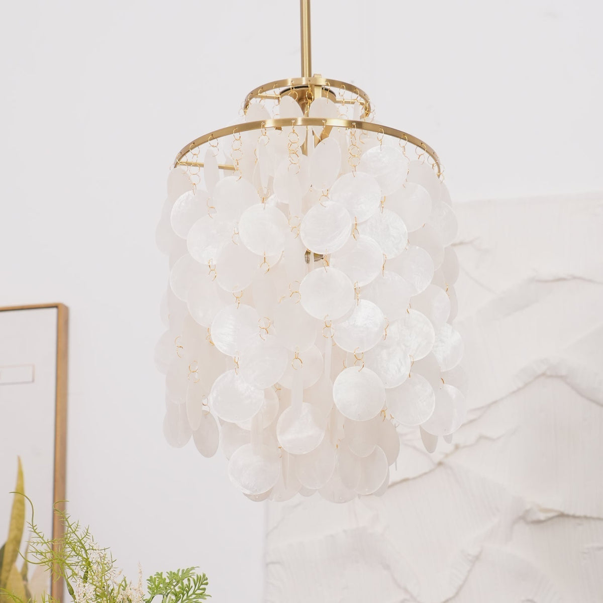 Rivena Pendant Lamp Round Shell Ring
