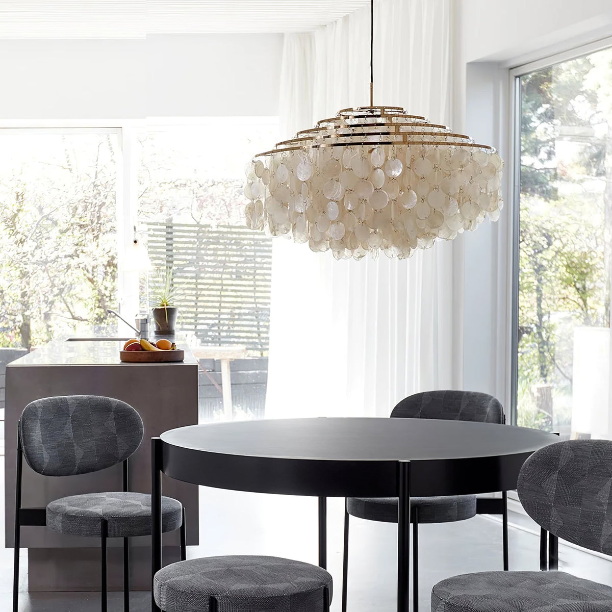 Rivena Pendant Lamp Round Shell Ring