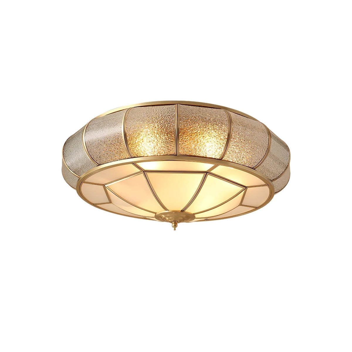 Zothaus Traditional Round Textured Glass Ceiling Light