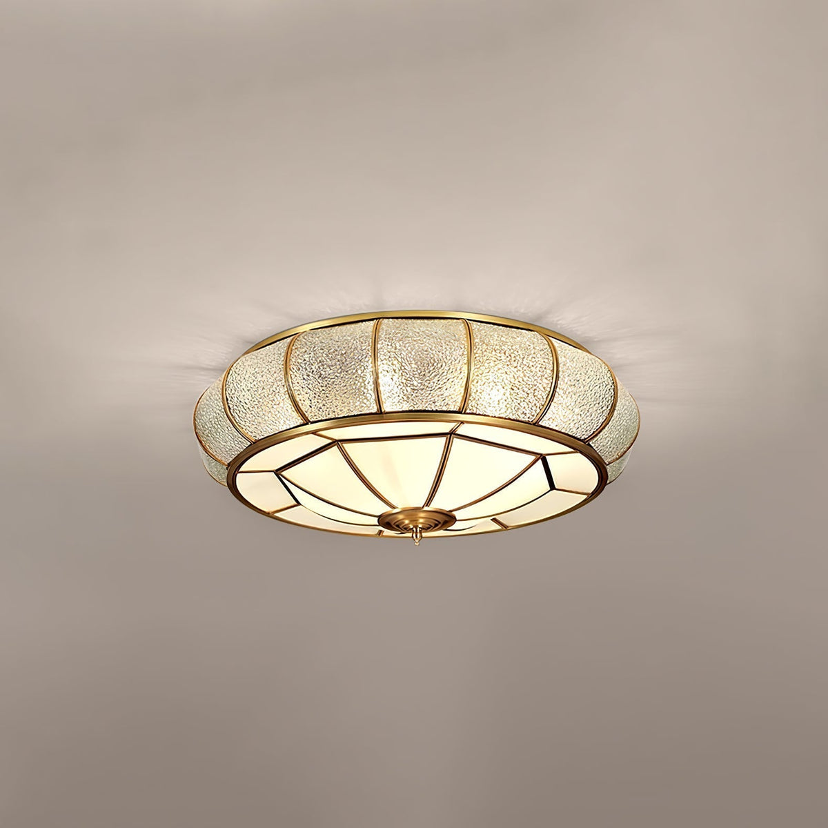 Zothaus Traditional Round Textured Glass Ceiling Light