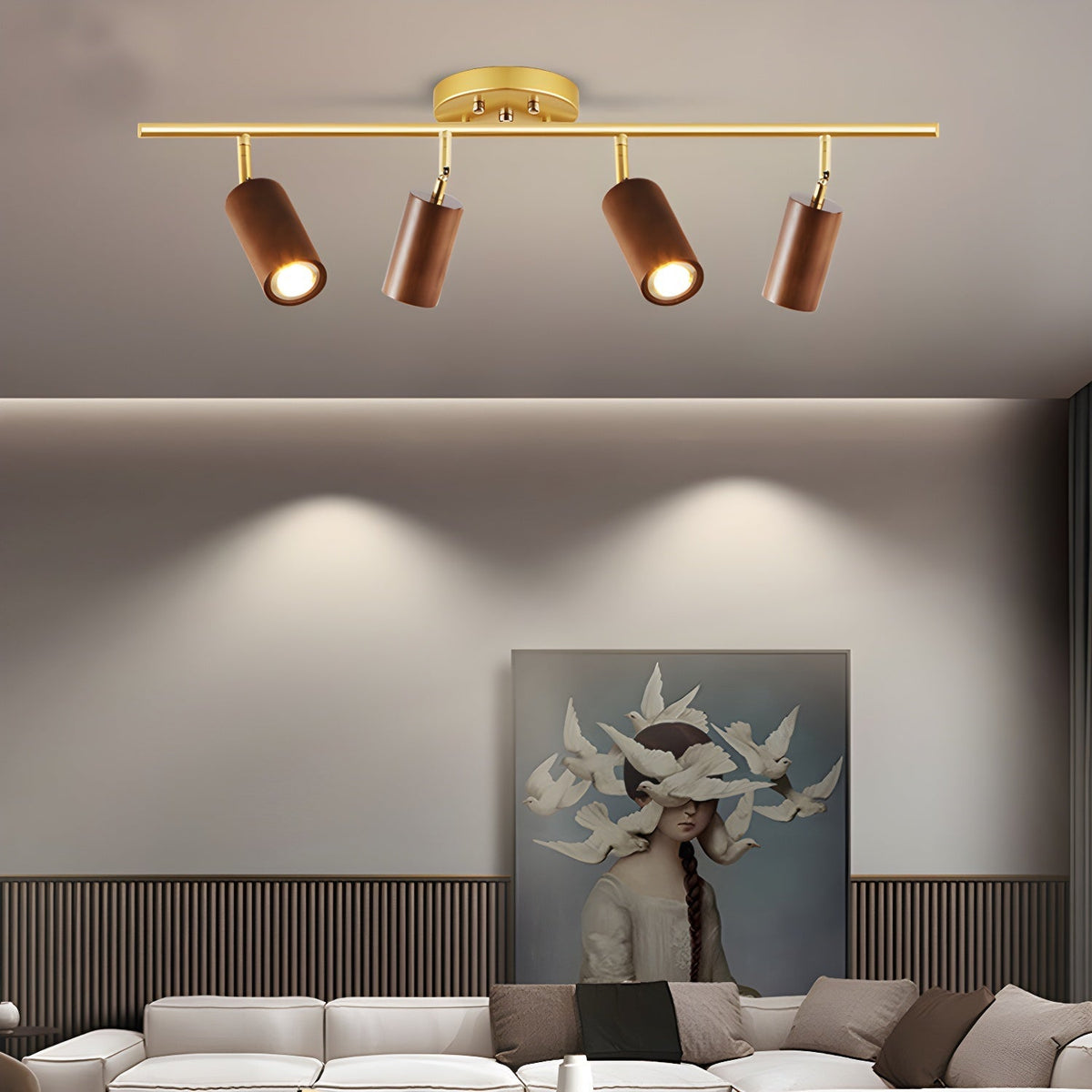 Xajo Wood Flush Mount Ceiling Light